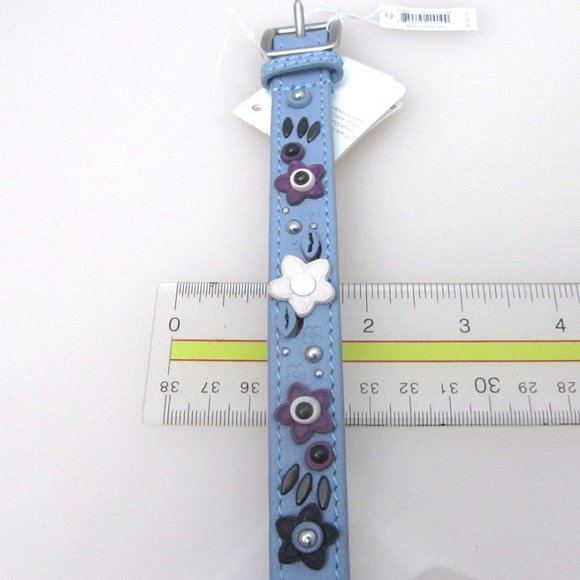 Coach NWT Blue Floral Applique Leather Bracelet 59081 - Picture 6 of 9